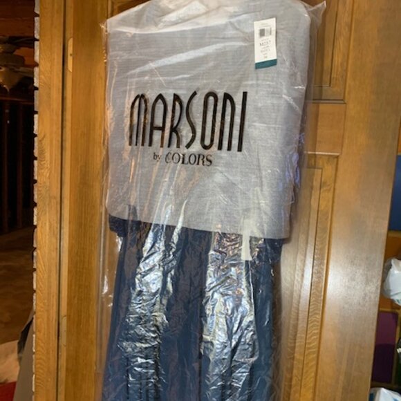 NWT Marsoni by Colors M237 Chiffon Mother of the Bride Dress Peacock Size 16 - Picture 7 of 9